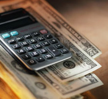 Calculator on top of money