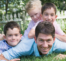 Family on the grass