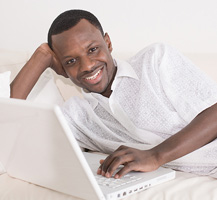 Man working on laptop