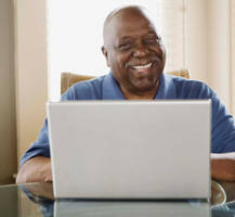 Man using laptop