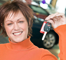 Woman holidng car keys