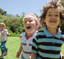 Younger kids playing outside